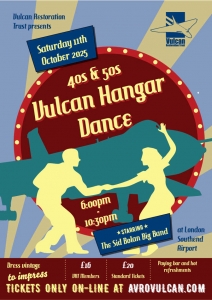 40s & 50s Vulcan Hangar Dance at the Vulcan on 11 October