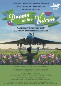 Proms at the Vulcan 2023 takes place on Saturday 8 July at London Southend Airport