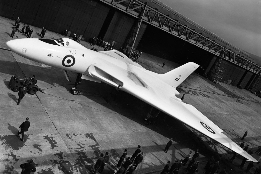 The first Vulcan prototype VX770 shortly after roll-out at Woodford, Cheshire. (Avro)